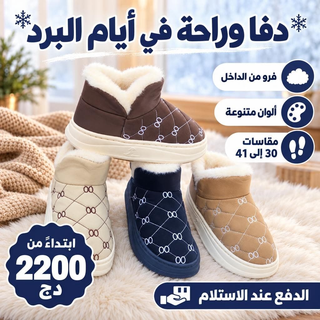 حذاء شتوي مبطن للأولاد